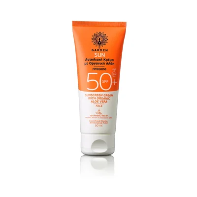GARDEN SUN SUNSCREEN FACE CREAM ORGANIC ALOE VERA SPF50