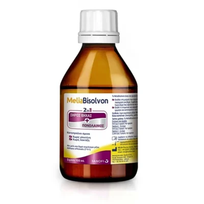 Sanofi MeliaBisolvon Φυσικό Σιρόπι Για τον Ξηρό Βήχα ΚΑΙ τον Πονόλαιμο 100ml