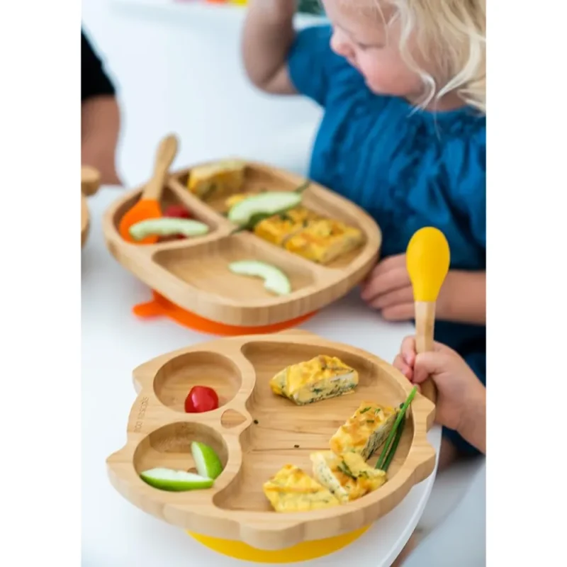 Eco Rascals Bamboo Owl Plate Weaning Set