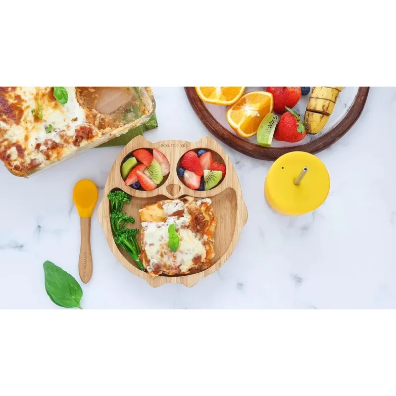 Eco Rascals Bamboo Owl Plate Weaning Set