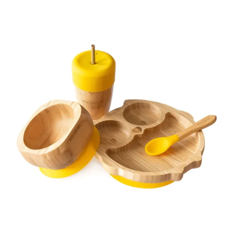 Eco Rascals Bamboo Owl Plate Weaning Set